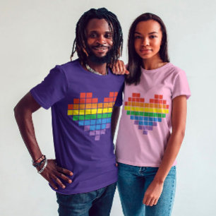 Pixel Pride Heart Tee: Love in Pixels T-Shirt