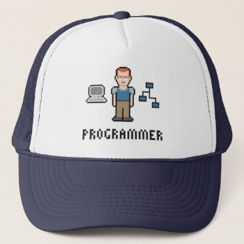 Pixel Programmer Hat by LVMENES at Zazzle
