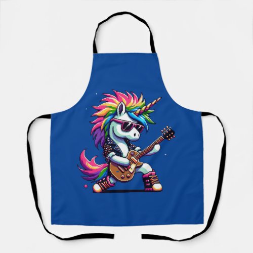 Pixel Punk Rock Unicorn Apron