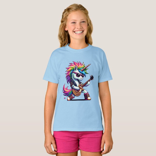 Pixel Punk Rock Unicorn T-Shirt (Front Full)