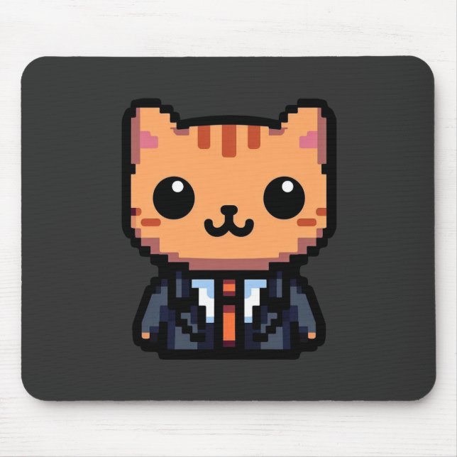 Pixel Purrfection Cat Mouse Pad (Front)