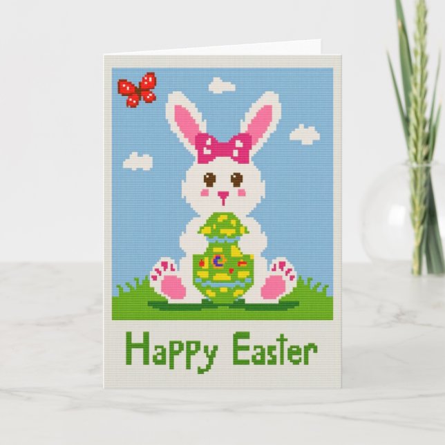 Pixel Rabbit Easter Egg Card (Front)