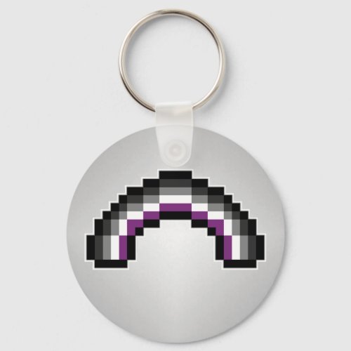 Pixel Rainbow Design in Asexual Pride Flag Colors Keychain