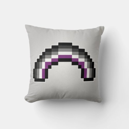 Pixel Rainbow Design in Asexual Pride Flag Colors Throw Pillow