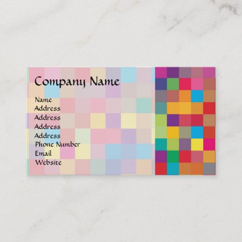 Pixel Rainbow Square Pattern Business Card Template