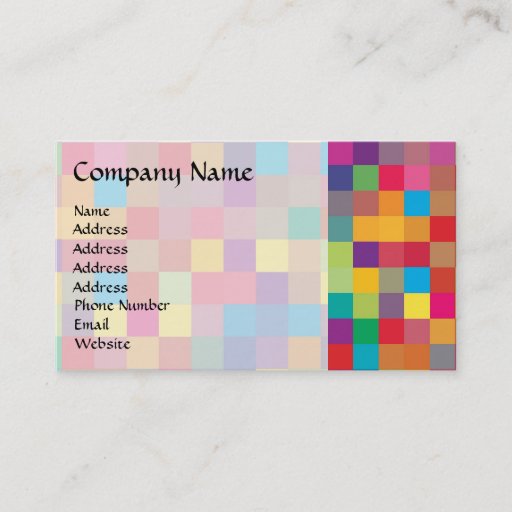 Customizable Pixel Rainbow Square Pattern Business Card Template