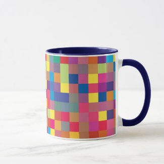 Pixel Rainbow Square Pattern Mug