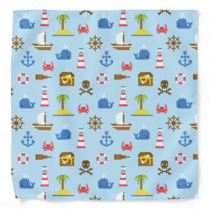 Pixel Sea Art Pattern Bandana
