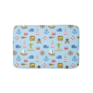 Pixel Sea Art Pattern Bathroom Mat