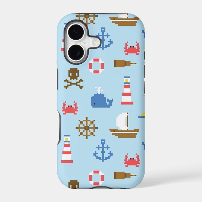 Pixel Sea Art Pattern Case-Mate iPhone Case (Back)