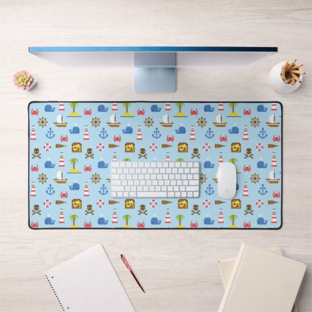 Pixel Sea Art Pattern Desk Mat (Office 1)