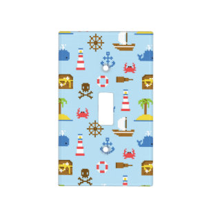 Pixel Sea Art Pattern Light Switch Cover