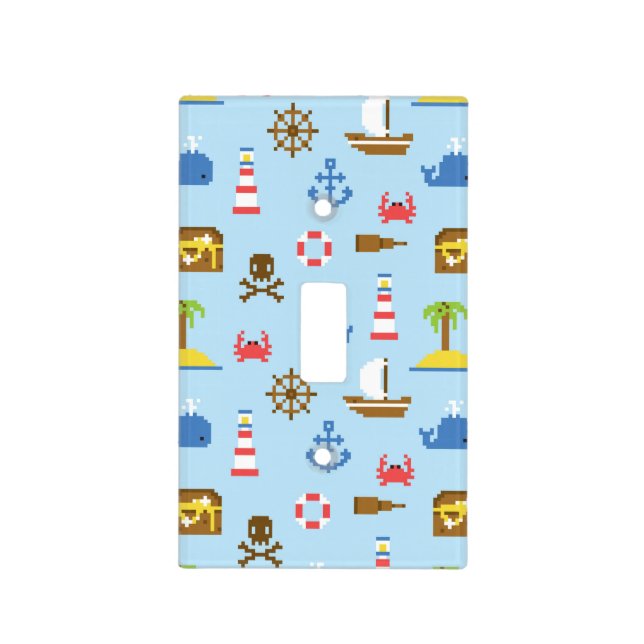 Pixel Sea Art Pattern Light Switch Cover (Front)