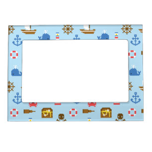 Pixel Sea Art Pattern Magnetic Picture Frame