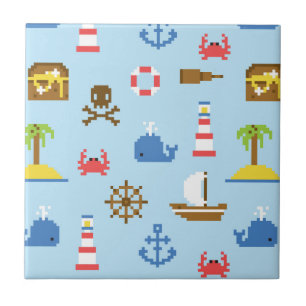 Pixel Sea Art Pattern Tile