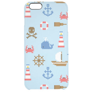 Pixel Sea Art Pattern Clear iPhone 6 Plus Case