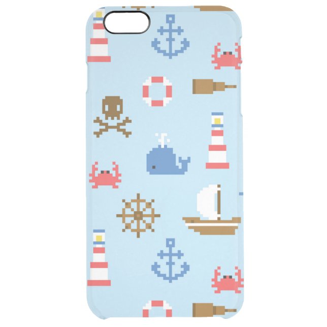 Pixel Sea Art Pattern Uncommon iPhone Case (Back)