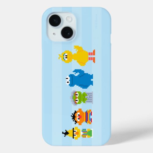 Pixel Sesame Street Characters iPhone 15 Case