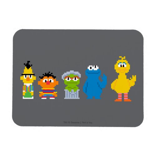 Pixel Sesame Street Characters Magnet