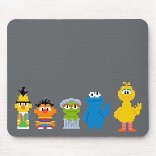 Pixel Sesame Street Characters Mouse Pad
