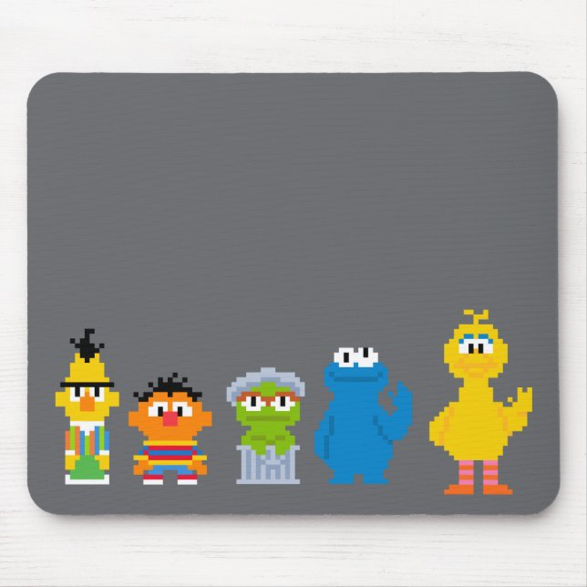 Pixel Sesame Street Characters Mouse Pad (Front)