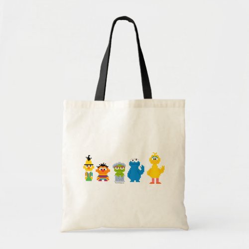 Pixel Sesame Street Characters Tote Bag