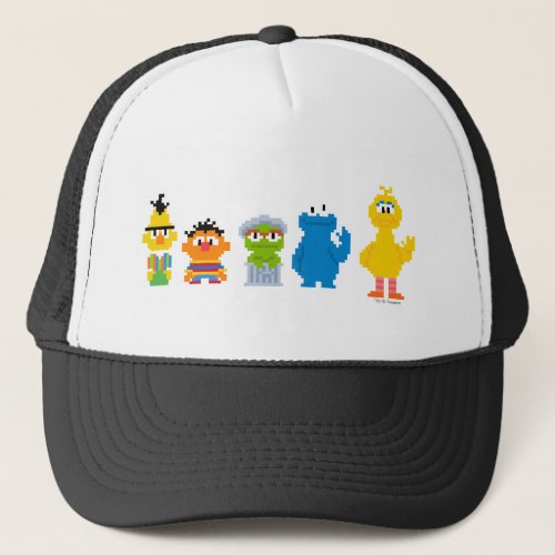 Pixel Sesame Street Characters Trucker Hat