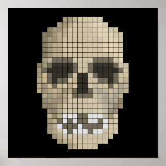 Skull Pixel Art, Posters, & Framed Artwork | Zazzle