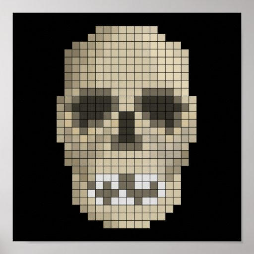 Pixel Skull Poster | Zazzle