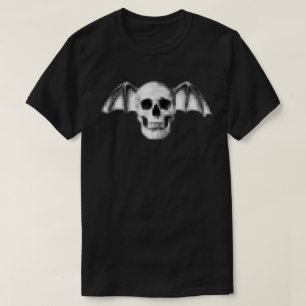 Pixel Skull with Bat Wings T-Shirt
