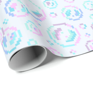 Pixel Soap Bubbles Pattern Wrapping Paper