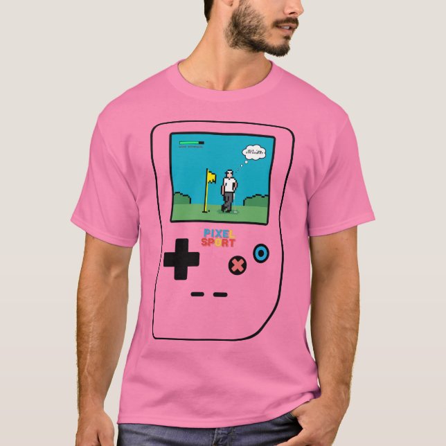 Pixel Sport Golf Retro Gaming T-Shirt  (Front)