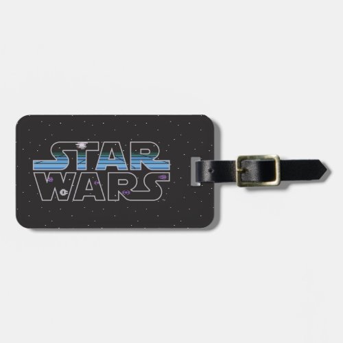 Pixel Starfield  Space Ships Star Wars Logo Luggage Tag
