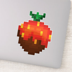 Pixel Strawberry Covered Chocolate  Sticker