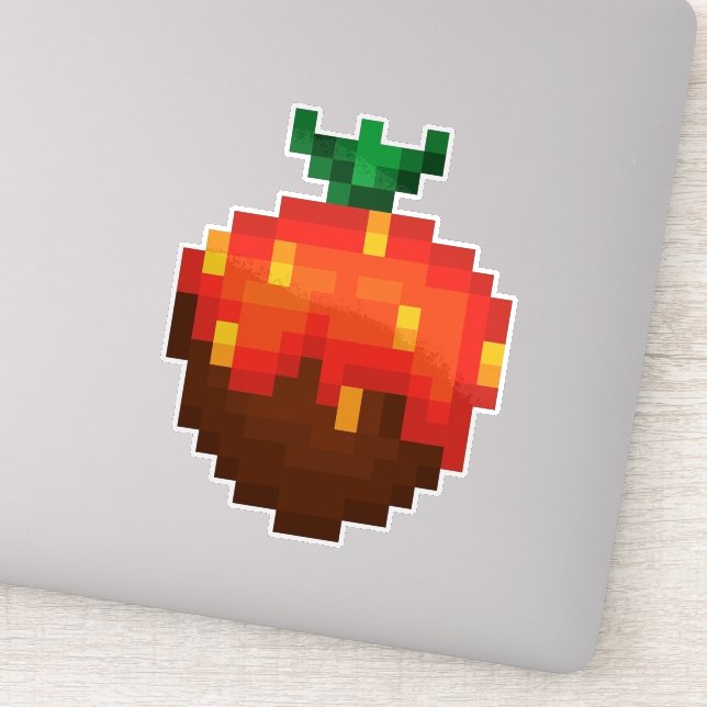 Pixel Strawberry Covered Chocolate  Sticker (Detail)
