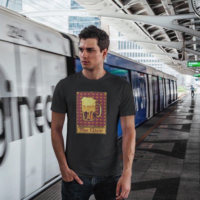 Pixel Tarot Card Beer Drink T-Shirt (Creator Uploaded)