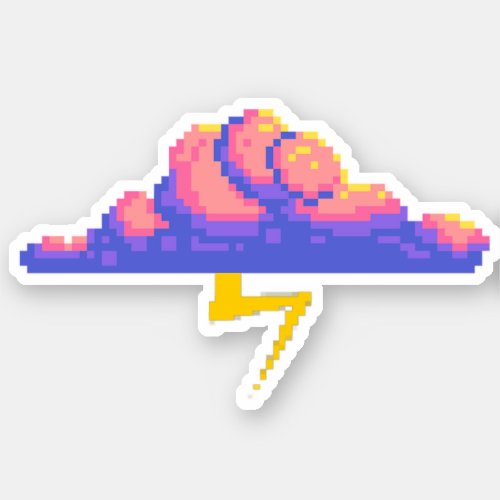 Pixel Thunder Cloud Sticker