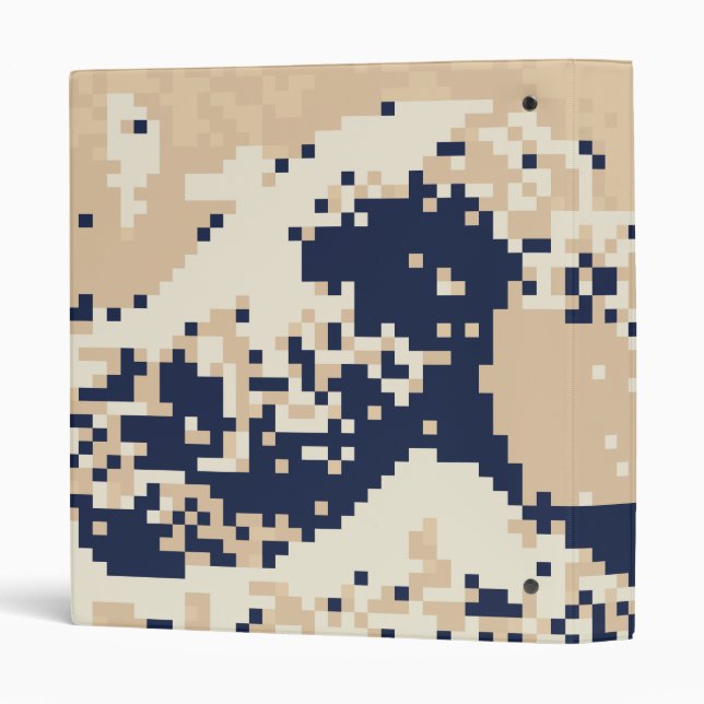 Pixel Tsunami 8 Bit Pixel Art 3 Ring Binder (Back/Spine)