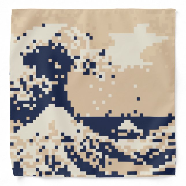 Pixel Tsunami 8 Bit Pixel Art Bandana (Front)
