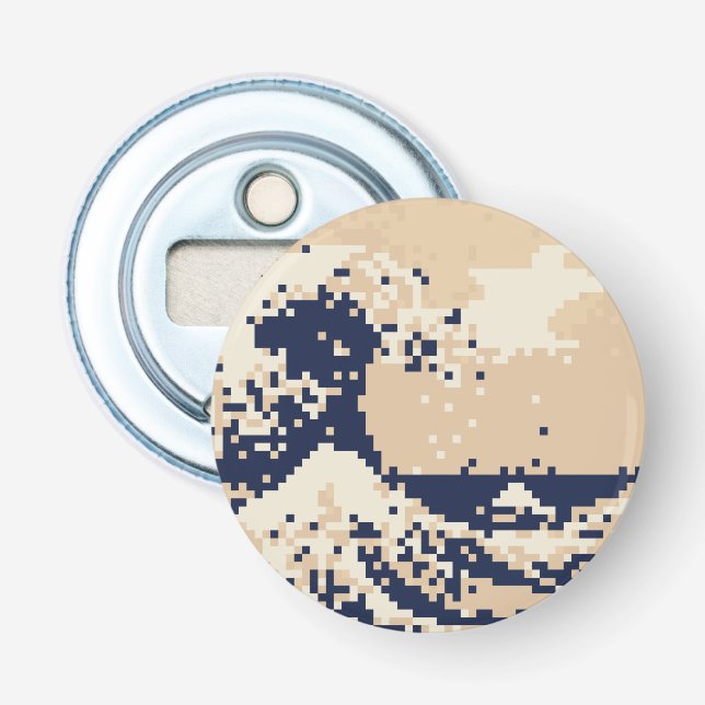 Pixel Tsunami 8 Bit Pixel Art Bottle Opener (Front)