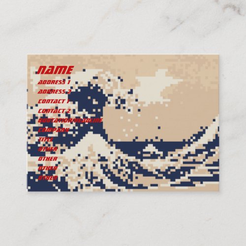 Pixel Tsunami 8 Bit Pixel Art Business Card