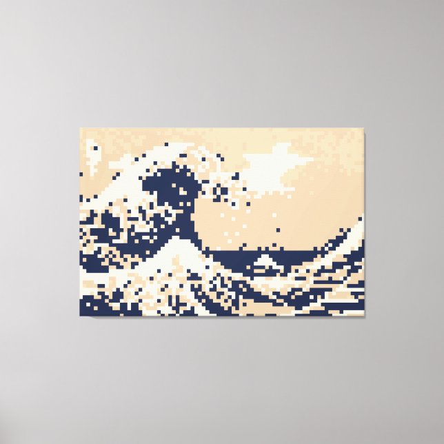 Pixel Tsunami 8 Bit Pixel Art Canvas Print (Front)
