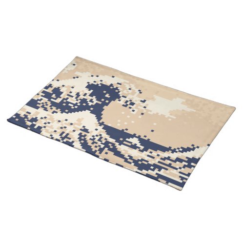 Pixel Tsunami 8 Bit Pixel Art Cloth Placemat