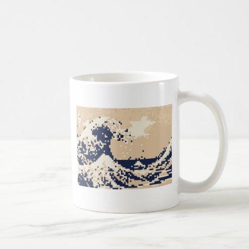 Pixel Tsunami 8 Bit Pixel Art Coffee Mug