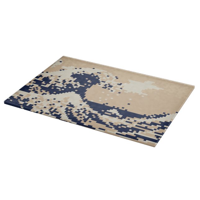Pixel Tsunami 8 Bit Pixel Art Cutting Board (Corner)