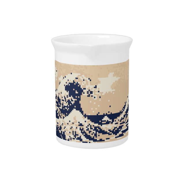 Pixel Tsunami 8 Bit Pixel Art Drink Pitcher (Front)