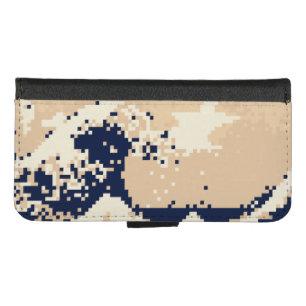 Pixel Tsunami 8 Bit Pixel Art iPhone 8/7 Wallet Case