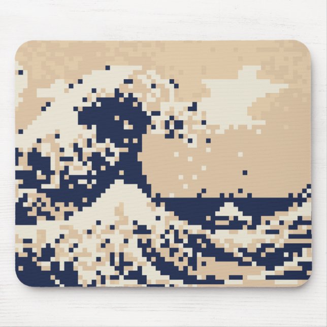 Pixel Tsunami 8 Bit Pixel Art Mouse Pad (Front)