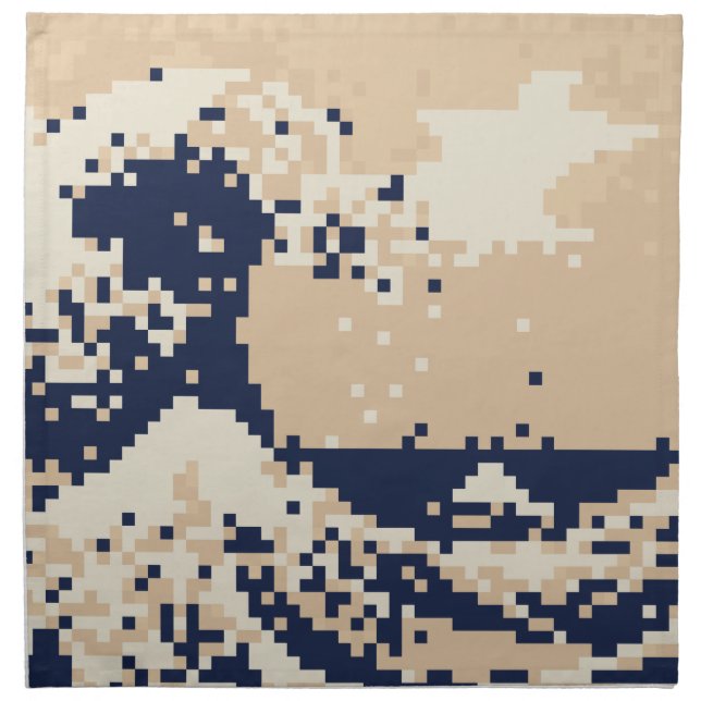 Pixel Tsunami 8 Bit Pixel Art Napkin (Front)