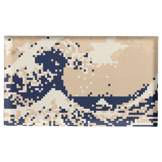 Pixel Tsunami 8 Bit Pixel Art Place Card Holder (Front)